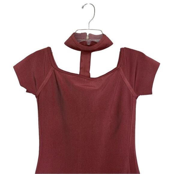 Marciano Luxe Rose Off The Shoulder Choker Neck Sexy Bodycon Mini Dress Large - Picture 5 of 13